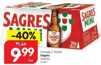 Minipreço Cerveja C/ Álcool Sagres 24x20cl promoção