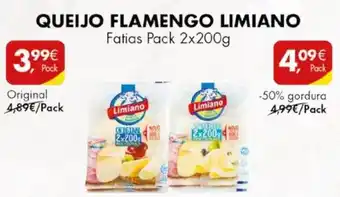 Pingo Doce QUEIJO FLAMENGO LIMIANO Fatias Pack 2x200g promoção