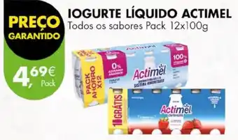 Pingo Doce IOGURTE LÍQUIDO ACTIMEL Todos os sabores Pack 12x100g promoção