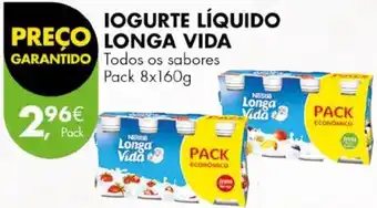 Pingo Doce IOGURTE LÍQUIDO LONGA VIDA Pack 8x160g promoção
