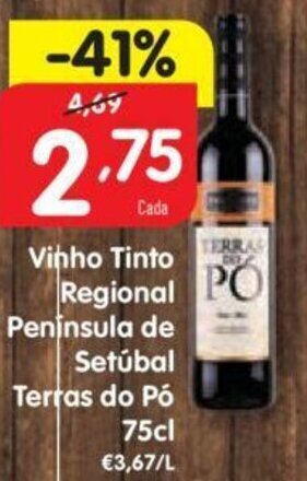 Vinho Tinto Regional Península de Setúbal Terras do Pó 75cl
