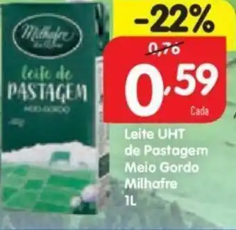 Minipreço Leite UHT de Poatagem Meio Gordo Milhafre 1L promoção