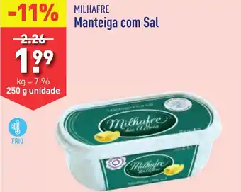 ALDI Milhafre Manteiga com Sal 250g promoção
