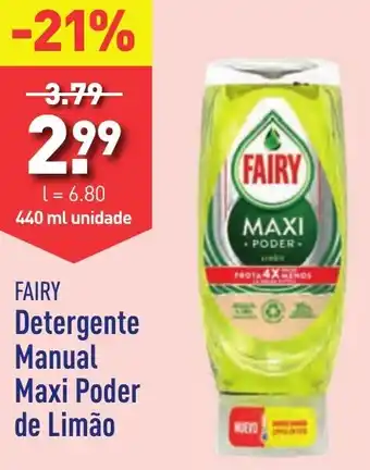 ALDI FAIRY Detergente Manual Maxi Poder de Limão 440ml promoção