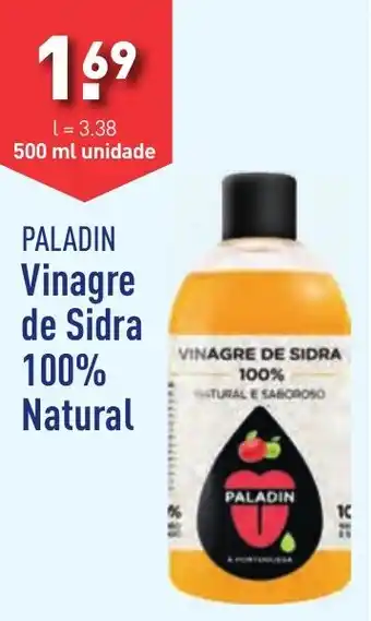 ALDI PALADIN Vinagre de Sidra 100% Natural 500 ml unidade promoção