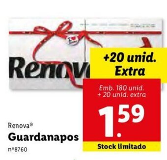 Lidl Renova Guardanapos 180 Unid + 20 Unid promoção