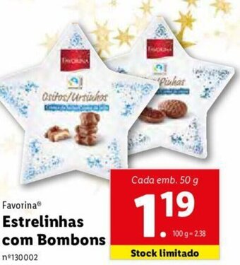 Lidl Favorina Estrelinhas com Bombons 50g promoção