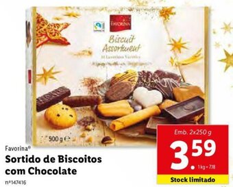 Lidl Favorina Sortido de Biscoitos com Chocolate 2x250g promoção