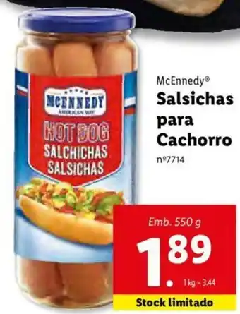 Lidl Salsichas para Cachorro 550g promoção