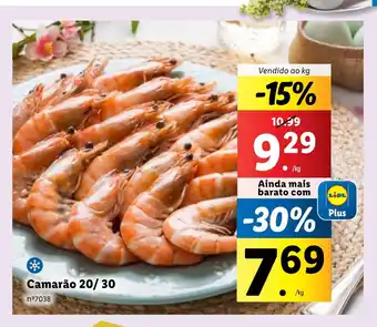 Lidl Camarão 20/30 Vendido ao kg promoção