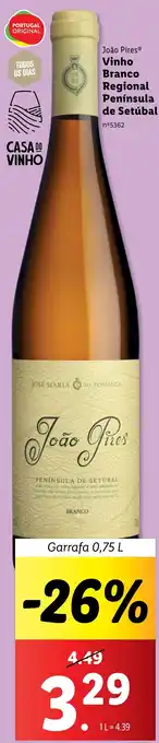 João Pires Vinho Branco Regional Península de Setúbal Garrafa 0,75 L