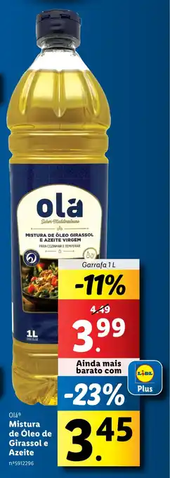 Lidl Olá Mistura de Óleo de Girassol e Azeite Garrafa 1L promoção