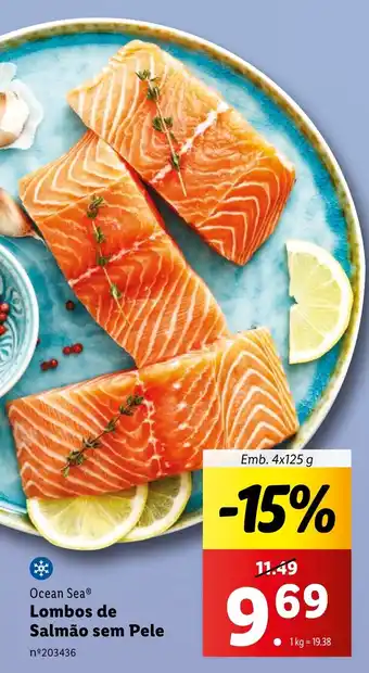 Lidl Ocean Sea Lombos de Salmão sem Pele Emb. 4x125 g promoção