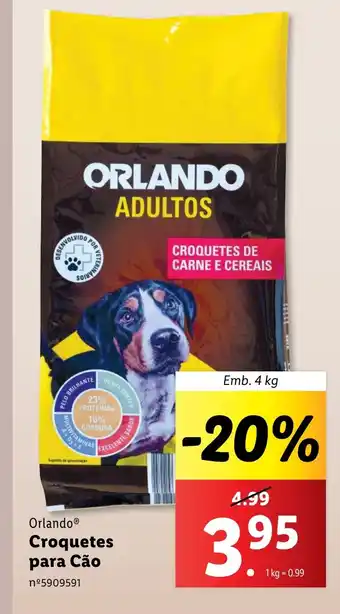 Lidl Orlando Croquetes para Cão Emb. 4 kg promoção