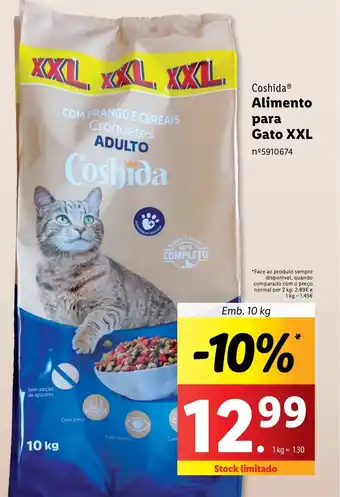 Lidl Coshida Alimentp para Gato XXL Emb. 10 kg promoção