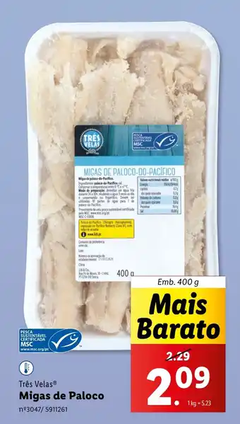 Lidl Três Velas Migas de Paloco Emb. 400 g promoção