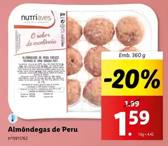 Lidl Almôndegas de Peru Emb. 360 g promoção