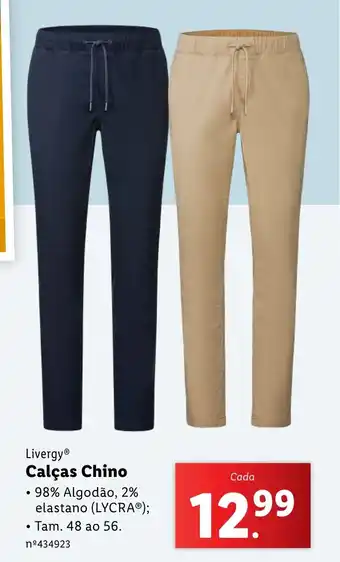 Lidl Livergy Calças Chino promoção