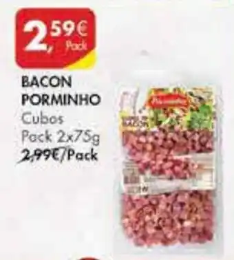 Pingo Doce BACON PORMINHO Cubos Pack 2x75g promoção