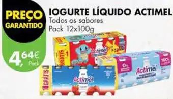 Pingo Doce IOGURTE LÍQUIDO ACTIMEL Pack 12x100g promoção
