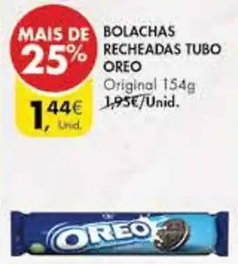 Pingo Doce BOLACHAS RECHEADAS TUBO OREO Original 154g promoção