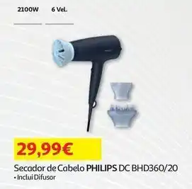 Auchan Philips - secador de cabelo dc bhd360/20 promoção