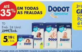 Pingo Doce DODOT TO Emb, 24 Unid promoção