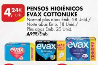 Pingo Doce PENSOS HIGIÉNICOS EVAX COTTONLIKE promoção