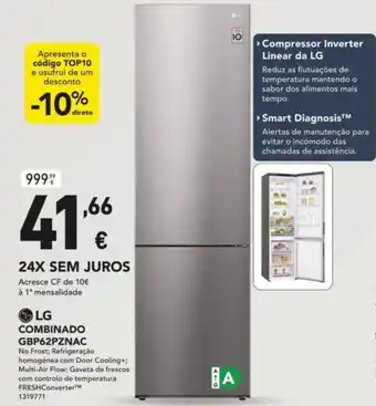 Radio Popular LG COMBINADO GBP62PZNAC promoção