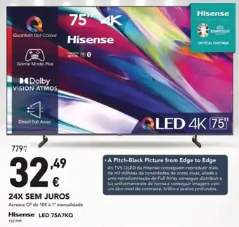 Radio Popular Hisense LED 75" promoção