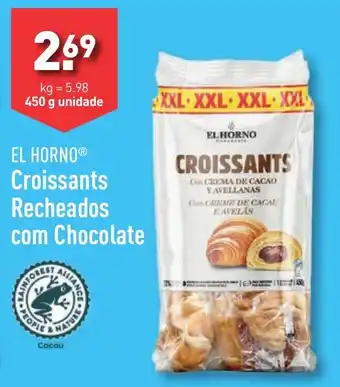 ALDI EL HORNO Croissants Recheados com Chocolate 450 g unidade promoção