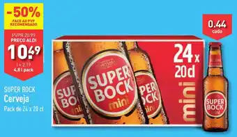 ALDI SUPER BOCK Cerveja Pack de 24 x 20 cl promoção