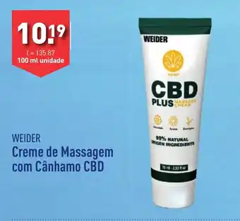 ALDI WEIDER Creme de Massagem com Cânhamo CBD promoção