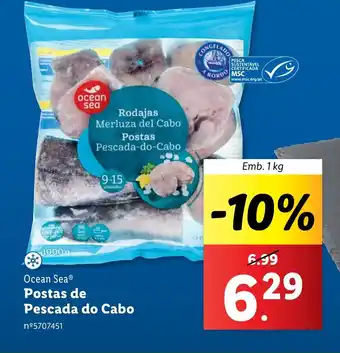 Lidl Ocean Sea Postas Pescada-do-Cabo Emb. 1 kg promoção