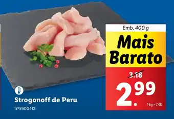 Lidl Strogonoff de Peru Emb. 400 g promoção
