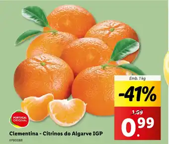 Lidl Clementina - Citrinos do Algarve IGP promoção