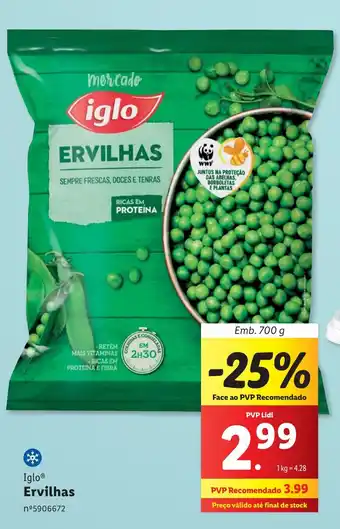 Lidl Iglo Ervilhas Emb. 700 g promoção