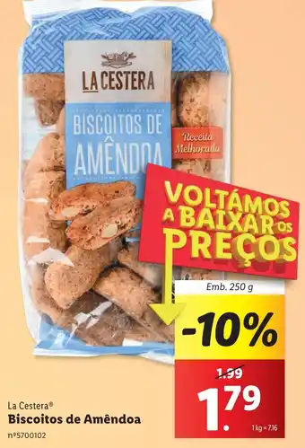 Lidl La Cestera Biscoitos de Amêndoa Emb. 250 g promoção