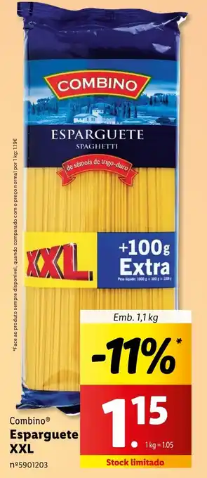 Lidl Combino Esparguete XXL Emb. 1,1 kg promoção