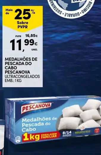 Continente MEDALHÕES DE PESCADA DO CABO PESCANOVA ULTRACONGELADOS EMB.: 1 KG promoção