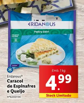 Lidl Eridanous Caracol de Espinafres e Queijo Emb. 1kg promoção