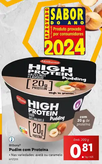 Lidl Milbona Pudim com Proteína Emb. 200 g promoção