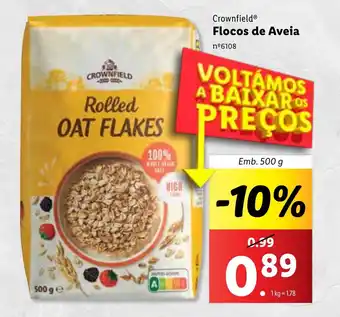 Lidl Crownfield Flocos de Aveia Emb. 500 g promoção