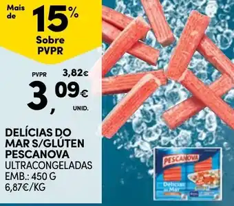 Continente DELÍCIAS DO MAR S/GLUTEN PESCANOVA ULTRACONGELADAS EMB.: 450 G promoção
