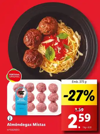 Lidl Almôndegas Mistas Emb. 375 g promoção