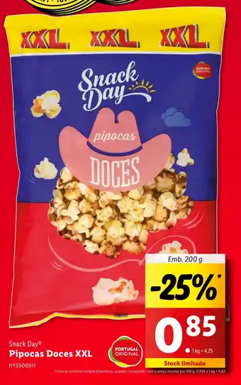 Lidl Snack Day Pipocas Doces XXL Emb. 200 g promoção