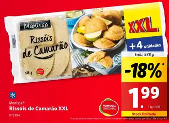 Lidl Monissa Rissóis de Camarão XXL Emb. 588 g promoção
