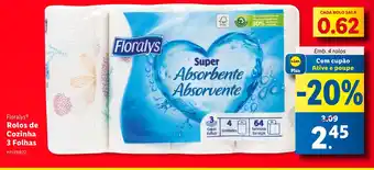 Lidl Floralys Rolos de Cozinha 3 Folhas promoção