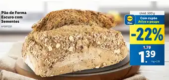 Lidl Pão de Forma Escuro com Sementes Unid. 500 g promoção