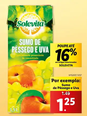 Lidl Sumo de Pêssego e Uva promoção